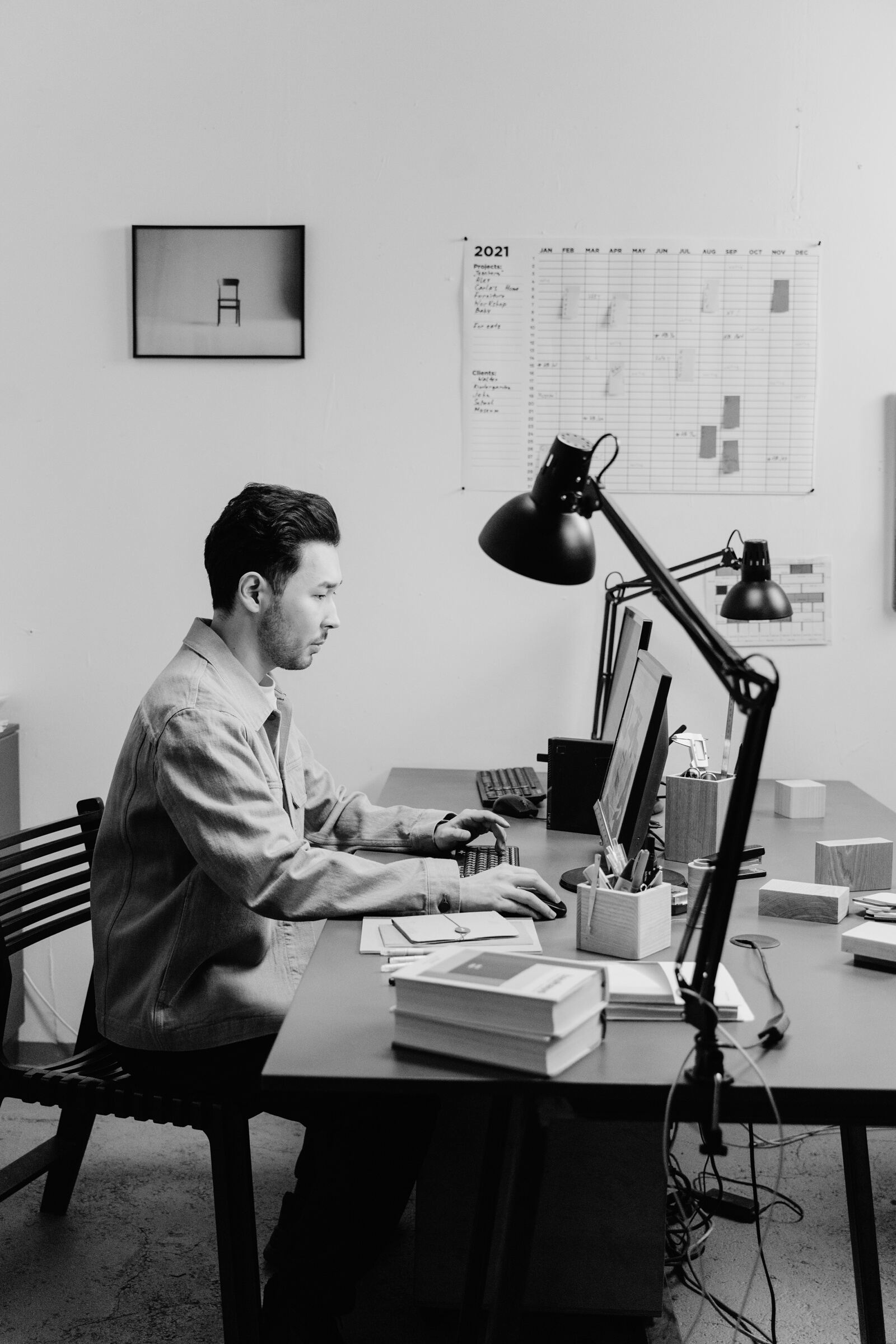 A Man Scrolling on the Computer